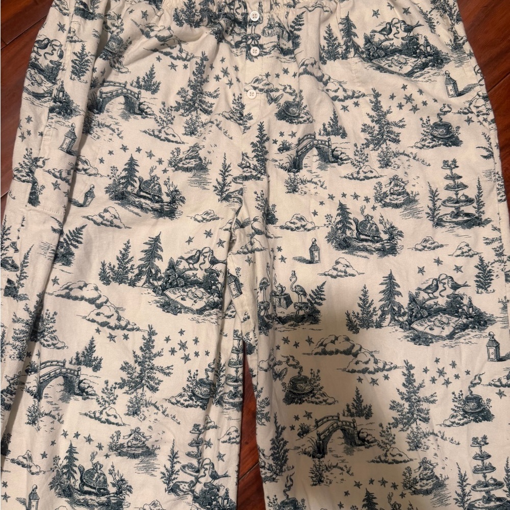 Soma Blue and Cream Wide Leg Pants - Picture 4 of 9